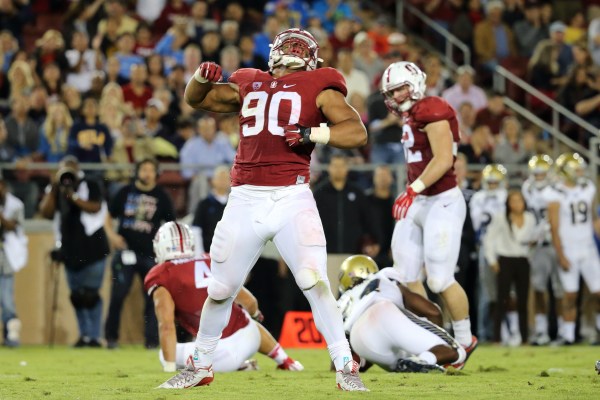 Junior defensive lineman Solomon Thomas set up the game-winning sack on a UNC two-point conversion attempt on Friday. (BOB DREBIN/isiphotos.com)