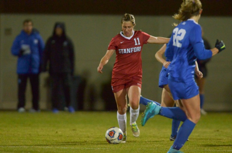 Sophomore Jordan DiBiasi continued her strong start to the season, scoring her team-high sixth goal of the season. Fellow sophomores Tegan McGrady and Averie Collins also scored their first goals of the season in Stanford's 3-0 win over Oregon. (Stanford Daily File Photo)