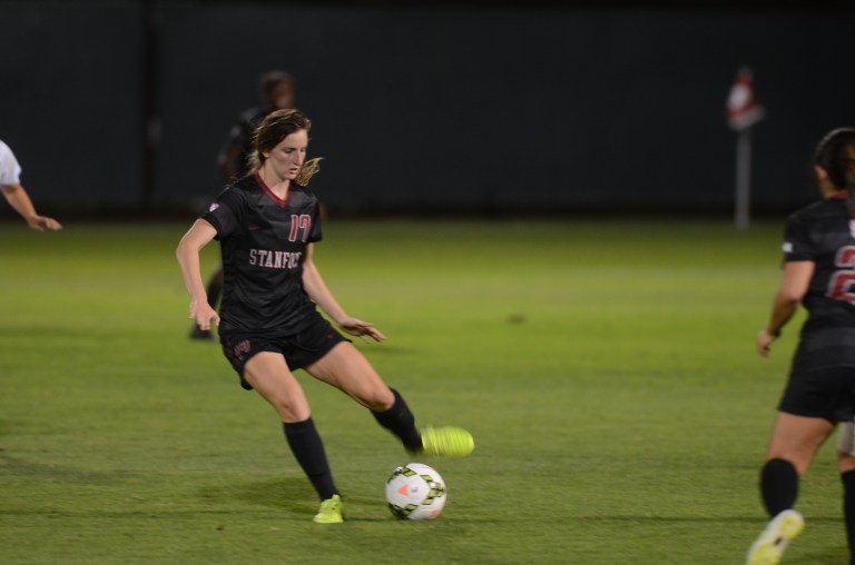 Midfielder Andi Sullivan put on an impressive two-goal performance in Stanford's rout of No. 10 Minnesota on Friday night. The junior continued her strong play against Notre Dame and is already more than halfway to her single-season high of 5 goals. (ERIN ASHBY/The Stanford Daily)