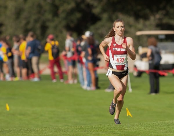 Stanford- November 14, 2014: Elise Cranny finishes during NCAA West Regional cross country championship at Stanford Golf Course on Friday..