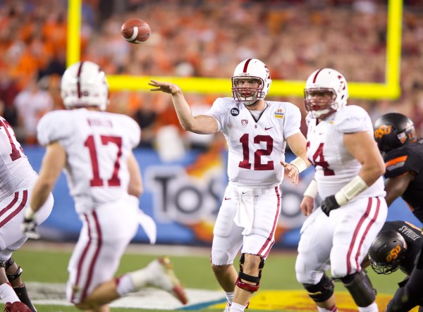 Stanford alumnus Andrew Luck threw for 322 yards and two touchdowns in the Colts' 29-23 win over the Chicago Bears. (JOHN TODD/isiphotos.com)