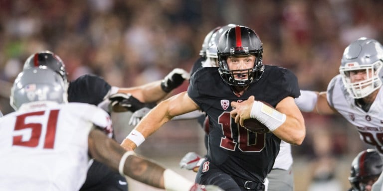 Quarterback Keller Chryst will get his first collegiate start on Saturday against the Wildcats. The junior's sole career touchdown came late in the fourth quarter of last season's 55-17 victory over Arizona. (RAHIM ULLAH/The Stanford Daily)