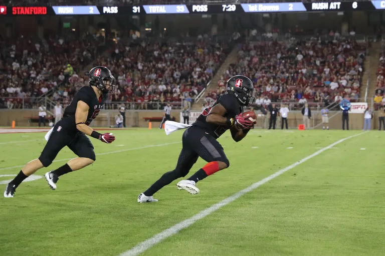 Christian McCaffrey and Bryce Love contributed to a season-high 365 yards rushing for Stanford in its win over Oregon State. (BOB DREBIN/isiphotos.com)