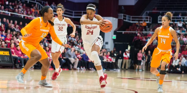 Senior Erica McCall was named to the preseason all-Pac-12 team, as voted by the media. Her contribution this season will be more than points, however, as she is among the veteran leaders of a relatively young squad. (RAHIM ULLAH/The Stanford Daily)