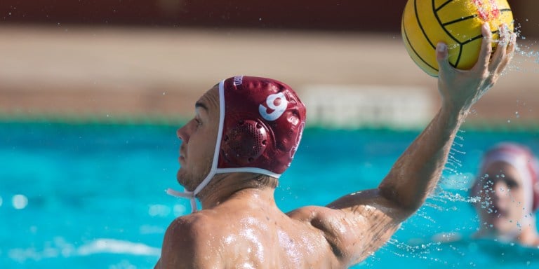 Sophomore driver Blake Parrish continued to top the Cardinal's goal charts against Cal, including two shots in the final for minutes as the Card mounted a four-goal comeback in the final eight minutes, only to lose by one goal. (RAHIM ULLAH/The Stanford Daily)