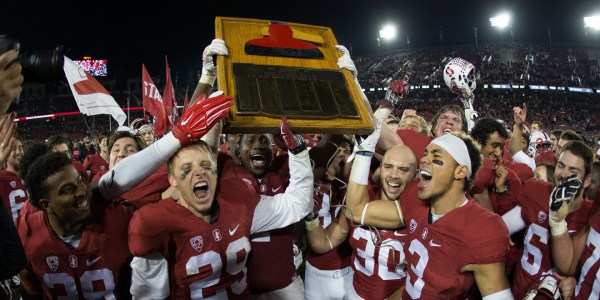 Stanford and California will take on one another for the 119th Big Game this weekend in Berkeley. Given Stanford's recent dominance in the matchup, the odds are once again in the Cardinal's favor, although they may be threatened by Cal's Bear Raid offense and high-caliber wide receivers. (JEFF HORNER/isiphotos.com)