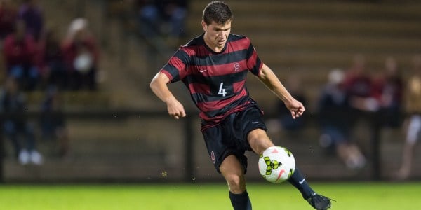 A header from Junior Tomas Hilliard-Arce gave Stanford an insurance goal in its hard-fought 2-0 win over Pacific on Sunday night. The Cardinal will advance to third round of the NCAA Tournament, where they will face 12th-seeded Virginia. (JIM SHORIN/isiphotos.com)