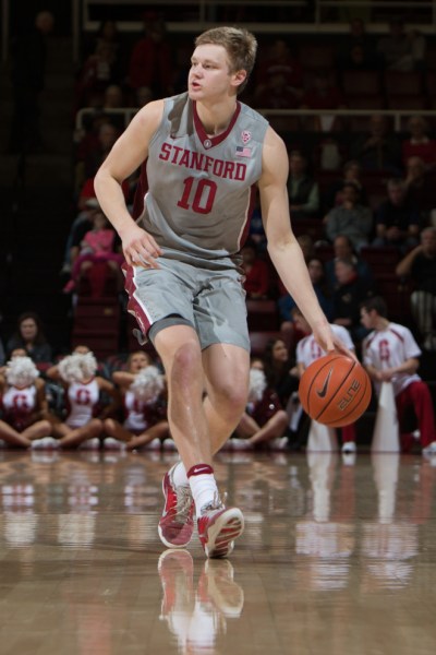 Junior forward and Phoenix native Michael Humphrey's third double-double of the season was not enough to overcome a late ASU rally.
(AL CHANG/Stanford Athletics)