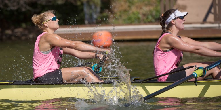 Women's rowing dominated their first four meets against opponents UCLA and San Diego State during a recent road trip to Los Angeles. Stanford women's varsity eight, pictured above, took first in all three meets. (JOHN TODD/isiphotos.com)