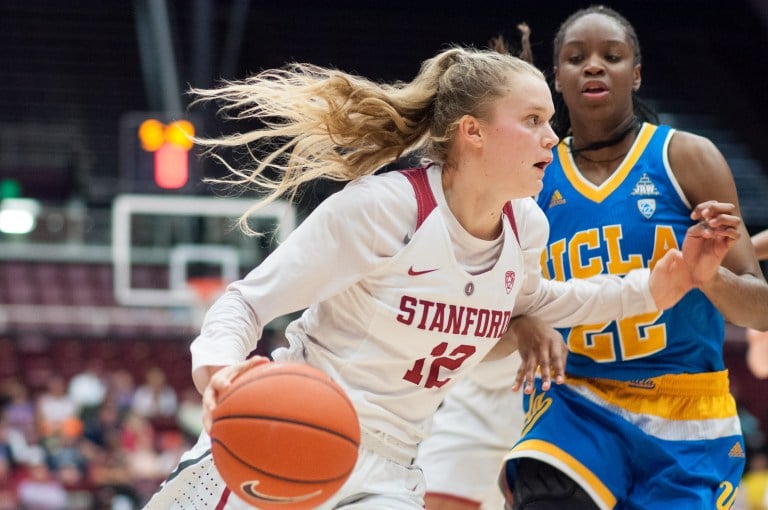 Junior guard Brittany McPhee impressed the nation by scoring 27 points and catapulting the Cardinal to their 13th Final Four appearance in program history. (RAHIM ULLAH/The Stanford Daily)