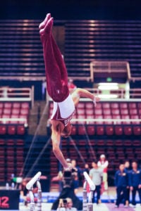 Men's gymnastics places second in MPSF as Modi earns top honors