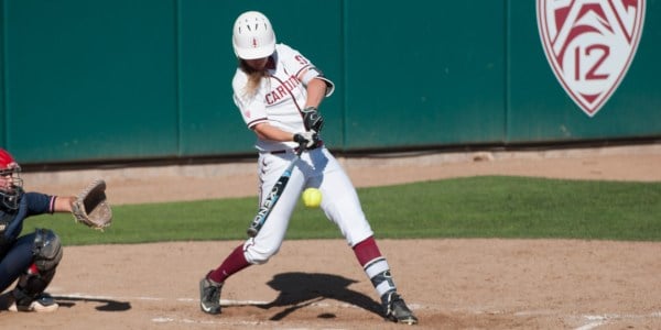 Senior Bessie Noll notched a double to left-center field that helped put the Cardinal up in their win against Santa Clara (COLE GRANDEL/The Stanford Daily).