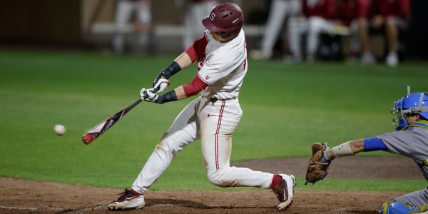 Junior Matt Winaker was red hot in the Cardinal's first-of-three game against Arizona on Thursday night. The first baseman prevented the Wildacts to have a prolific fifth inning while hitting a double in the seventh to put the Cardinal ahead 3-2. (BOB DREBIN/isiphotos.com) 