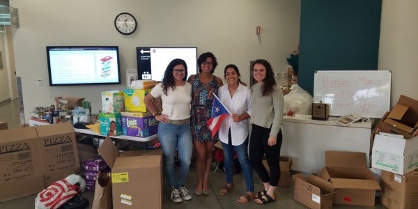 Students held a drive for hurricane relief in Puerto Rico last week (Courtesy of Carlos Gonzalez and Julianne Dones).