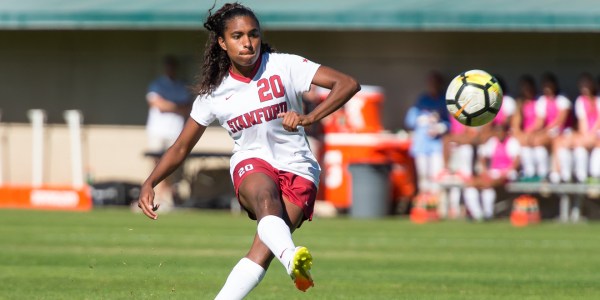 Freshman forward Catarina Macario helped the Cardinal to victories over No. 5 USC and No. 6 UCLA to clinch the Pac-12 conference. (JIM SHORIN/isiphotos.com