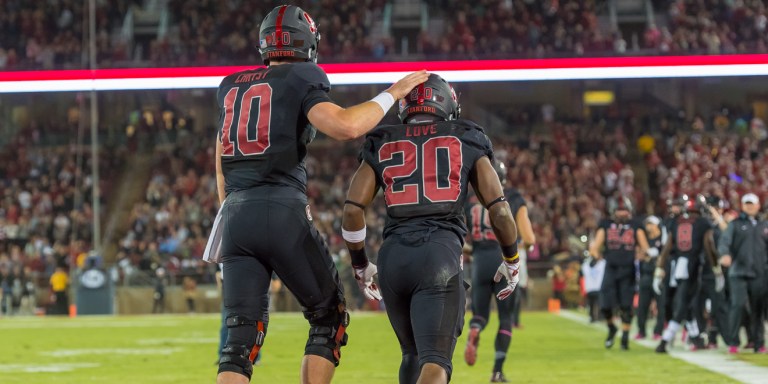 Junior running back Bryce Love (above) is still the nation's leading rusher (1,387 rushing yards) but he is a game-time decision for Saturday's game.(JIM SHORIN/isiphotos.com)