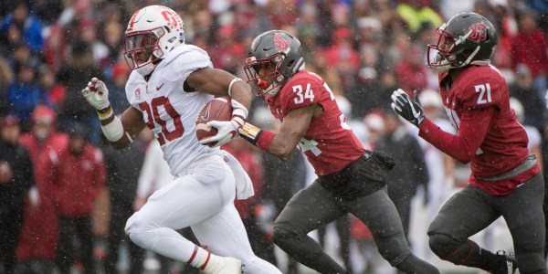 Junior running back Bryce Love (above) rushed for 69 yards and a touchdown in the loss to Washington State last Saturday. (DON FERIA/isiphotos.com)