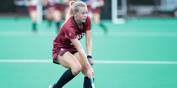 After a 4-1 win against UNH to win the America East championship, Stanford field hockey takes on Miami Ohio in a play-in game to make it into the Sweet sixteen. Freshman Corrine Zanolli won America East rookie of the year after stellar performances this season. [John P. Lozano/isiphotos.com]