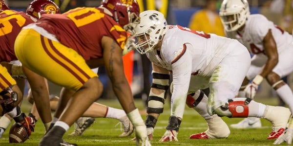 Senior defensive tackle Harrison Phillips (center right) had 100 tackles on the season which is the most ever by a defensive tackle.(SYLER PERALTA-RAMOS/isiphotos.com)