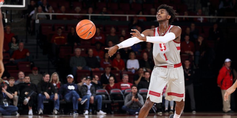 Freshman guard Daejon Davis (above) recorded his first double-double in the 73-64 victory over Washington. His performances against the Washington schools earned him Pac-12 Player of the Week.(BOB DREBIN/isiphotos.com)