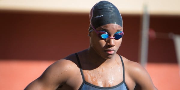 No. 1 Stanford women's swimming and diving will host No. 4 Cal on Saturday in a dual-meet. The day marks seniors like Simone Manuel's (above) final home meet.(ERIN CHANG/isiphotos.com)