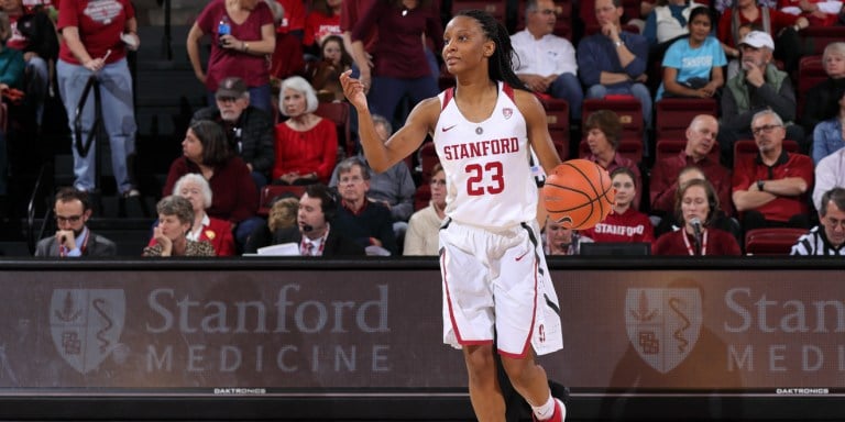 Freshman guard Kiana Williams has been huge for the Cardinal this season. With one last home game against Cal, she can show out for the Cardinal faithful one more time.(BOB DREBIN/isiphotos.com)