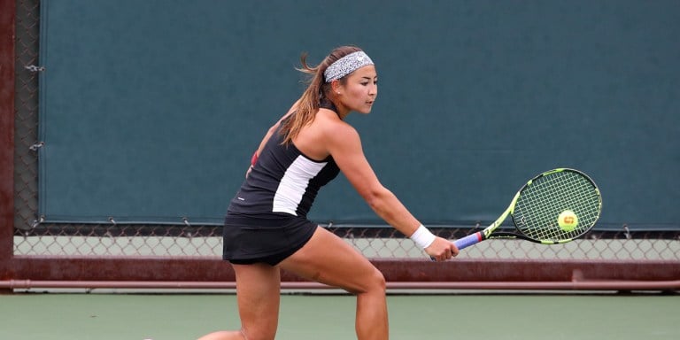 Junior Caroline Lampl (above) had the chance to give Stanford the victory against Florida but she couldn't overcome a 5-2 deficit in the final set.(HECTOR GARCIA-MOLINA/isiphotos.com)