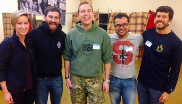 Members of the Stanford Undergraduate Veterans Association at St. Anthony's Dining Room (Courtesy of the Stanford Undergraduate Veterans Association)