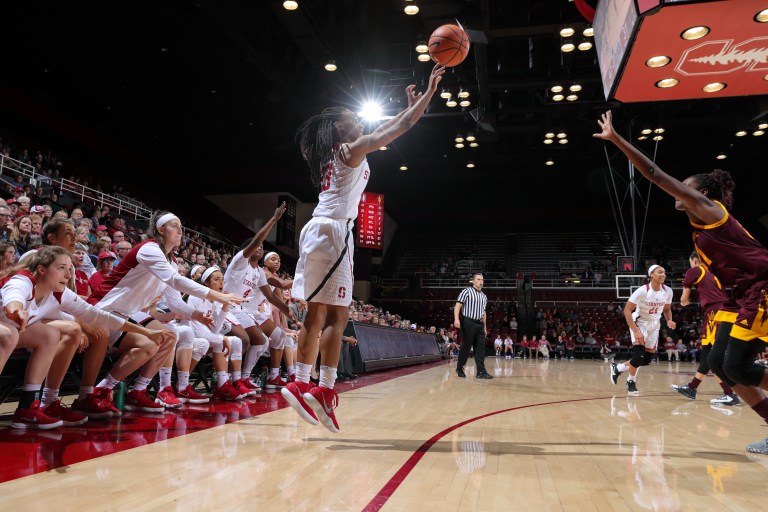 Freshman guard Kiana Williams (above) lit up the Sun Devils with 24 points and shooting 6-of-7 from three-point land.(BOB DREBIN/isiphotos.com)