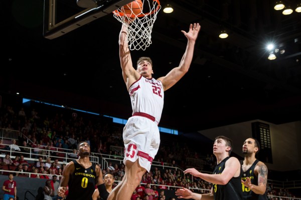 Senior forward Reid Travis (above) put up a double-double in Saturday's win, scoring 24 points and grabbing 14 rebounds. Travis finished the season with 12 double-doubles.