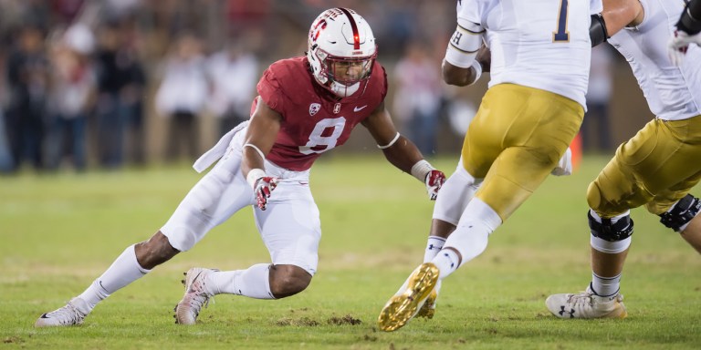 Safety Justin Reid (above) was drafted 36th overall by the Houston Texans. He was the first Cardinal player off the board, despite once being graded as a first round talent. (DAVID BERNAL/isiphotos.com)