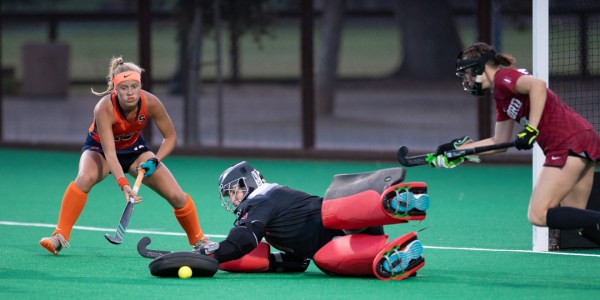 Kelsey Bing (above) junior goalkeeper made six first half saves against Michigan to lead the Cardinal on Saturday. (LYNDSAY RADNEDGE/isiphotos.com)