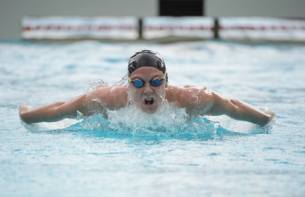 Senior Ella Eastin (above) broke three pool records, highlighting the Cardinal's dominant victory over Cal on Saturday. (JOHN TODD/isiphotos.com)