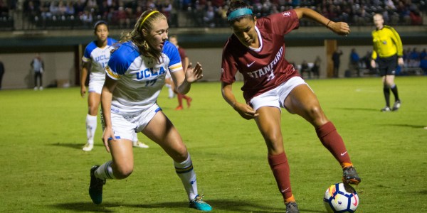 Tegan McGrady (above) senior defender scored her first goal of the year on Saturday to get things rolling for Stanford (AL CHANG/isiphotos.com)