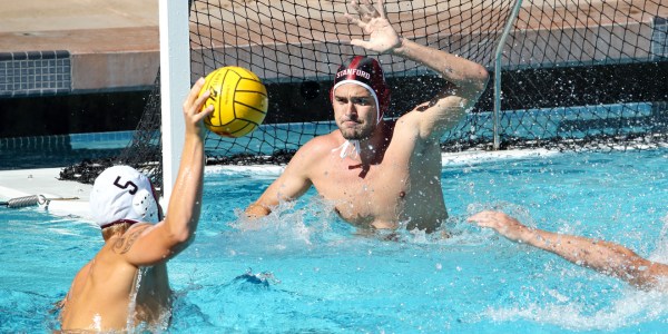 Senior goalkeeper Oliver Lewis (above) has 174 saves on the season and is only allowing 6.46 goals per game. (HECTOR GARCIA-MOLINA/isiphotos.com)