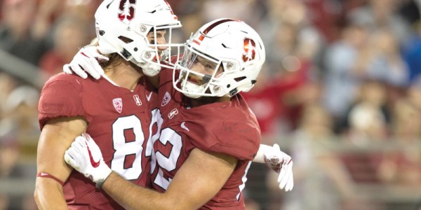 Sophomore tight end Colby Parkinson (left) and junior tight end Kaden Smith (right) have been a dominant presence deep and over the middle for the Cardinal offense. (ERIN CHANG/isiphotos.com)