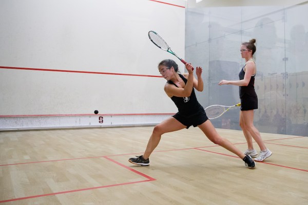 Junior Casey Wong (above) demonstrated fast footwork, hard shots and grit, winning her matches with determination on Monday. She will look to continue tough play in the upcoming final home match of the season on Saturday January 19 against the No. 6 Yale Bulldogs. (BOB DREBIN/isiphotos.com)