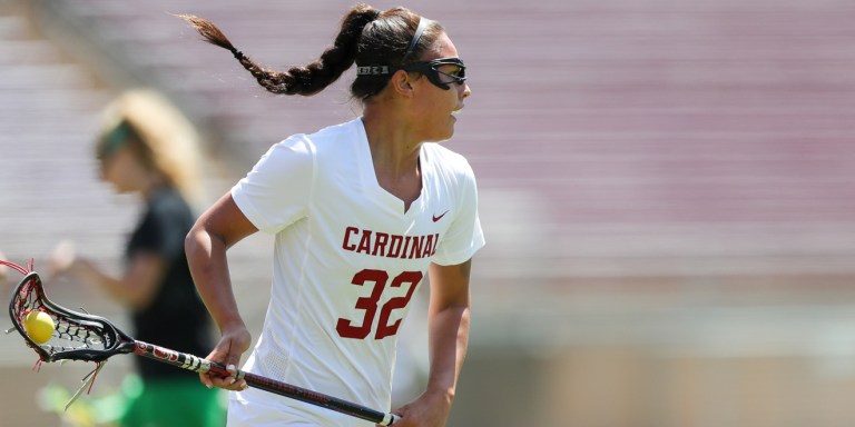 Junior captain Daniella McMahon (above) scored two key goals in he Cardinal's attempted comeback against Denver. (BOB DREBIN/isiphotos.com)