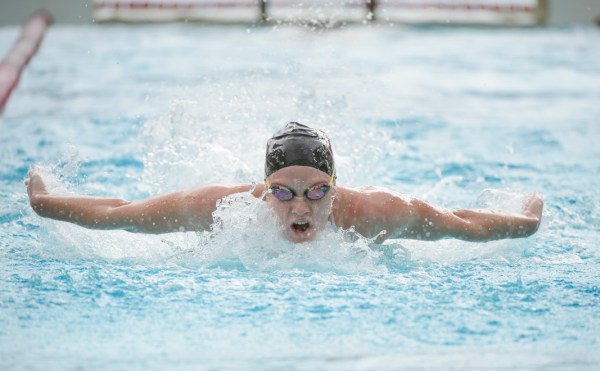 Senior Ella Eastin (above) claimed three conference titles at the 2019 Pac-12 Championships, bringing her total up to nine. She concludes her senior season with the NCAA Championships this week. (JOHN TODD/isiphotos.com)