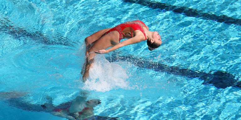 Freshman Grace Alwan (above) was part of the winning duo and trio for Stanford. Saturday’s meet in Avery was the Cardinal’s only home event of the year. (HECTOR GARCIA-MOLINA/isiphotos.com)