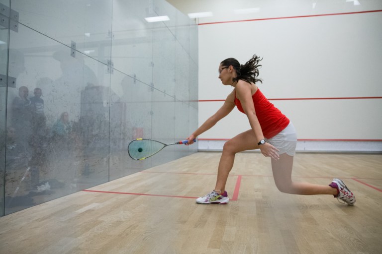 Freshman Elena Wagemans (above) has occupied the top spot in the lineup the entire season, tallying a 5-3 record. The squash team faces first-round opponent No. 5 Yale today. (MIKE RASAY/isiphotos.com)