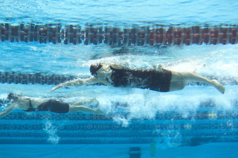 Senior Ella Eastin (above) won her second individual conference title (3:57.75) in 400 IM finals on Friday. (ERIC DOLAN/Courtesy of Stanford Athletics).