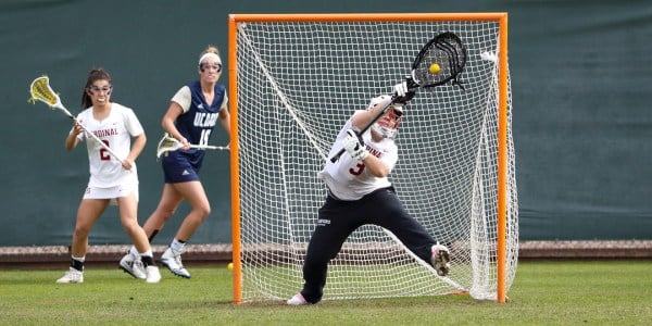 Sophomore goalkeeper Trudie Grattan (#3 above) was integral to the team's two road wins this weekend. She had ten saves against Albany. (HECTOR GARCIA-MOLINA/isiphotos.com)