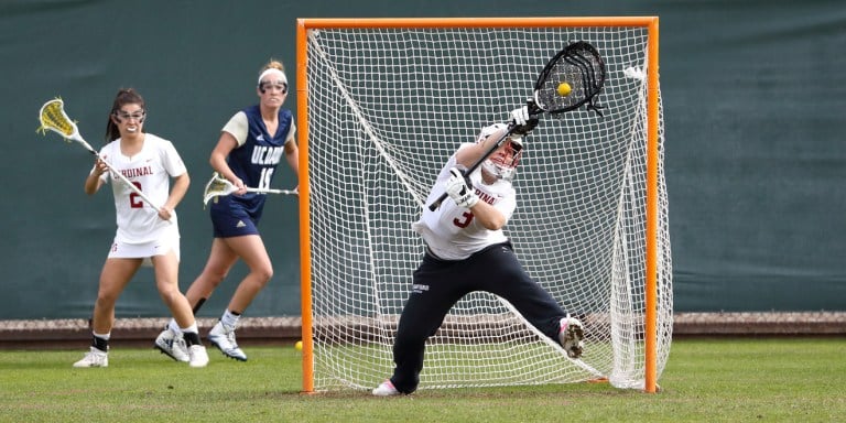 Sophomore goalkeeper Trudie Grattan (#3 above) was integral to the team's two road wins this weekend. She had ten saves against Albany. (HECTOR GARCIA-MOLINA/isiphotos.com)