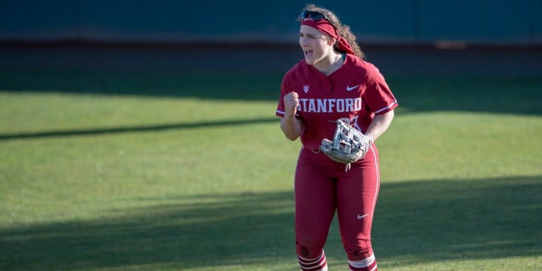 Junior Teaghan Cowles (above) was named the NFCA Player of the Week after going 9-11 with 11 runs for the Cardinal. She is the first Stanford softball player to claim the national accolade since 2013. (LYNDSAY RADNEDGE/isiphotos.com)