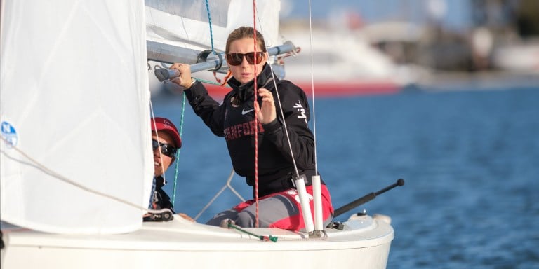 Junior crew Taylor Kirkpatrick (above) paired with sophomore skipper Jack Parkin to help the Cardinal record an 8-1 first-place showing at St. Mary's Team Race on Sunday. Stanford bested a field of nine other schools.  (JOHN TODD/isiphotos.com)