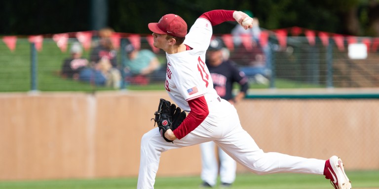 Sophomore RHP Will Matthiessen (above) notched his first start of the season, pitching three innings of shutout baseball to help the Cardinal down Fresno State. (JOHN P. LOZANO/isiphotos.com)