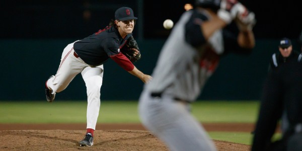 Junior pitcher Jack Little (above) currently has 22 career saves, 4 behind Stanford's all time leader Steve Chitren. The baseball team takes on top ranked UCLA at home this weekend in a three game series. (BOB DREBIN/isiphotos.com)