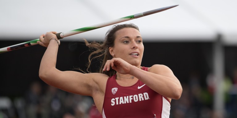 Senior Mackenzie Little (above) set a Big Meet record last year in the Javelin when she threw for over 190 feet. (AL SERMENO/isiphotos.com)