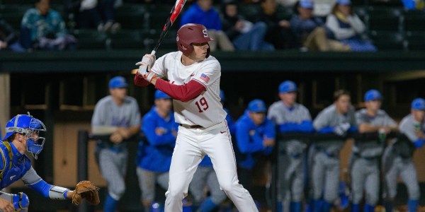 Junior DH Will Matthiessen (above) opened the scoring sheet for the Cardinal, recording a solo home run in the second. Stanford improved to 21-5 with Tuesday's 11-1 victory against the San Francisco Dons. (JOHN P. LOZANO)